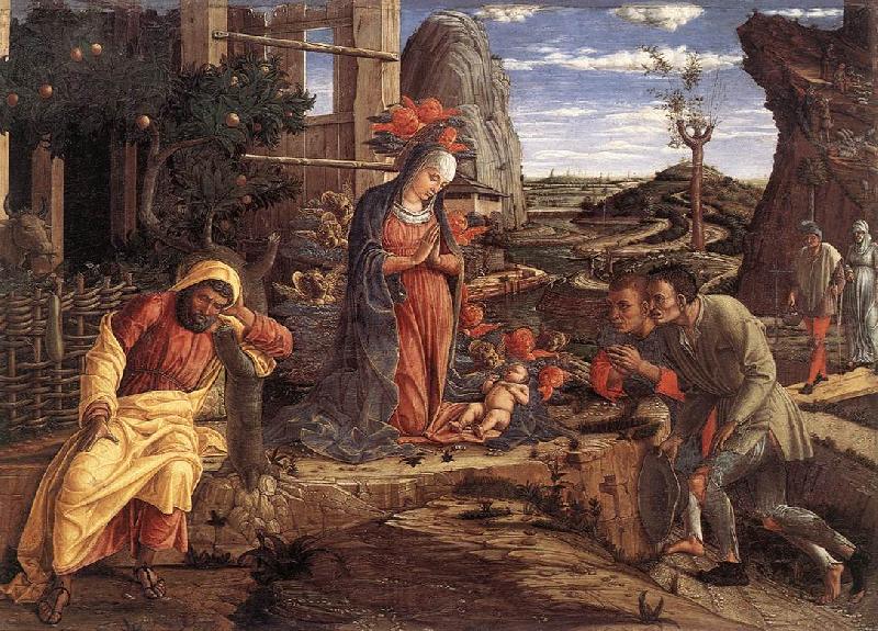 MANTEGNA, Andrea The Adoration of the Shepherds sf France oil painting art